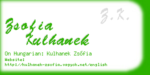 zsofia kulhanek business card